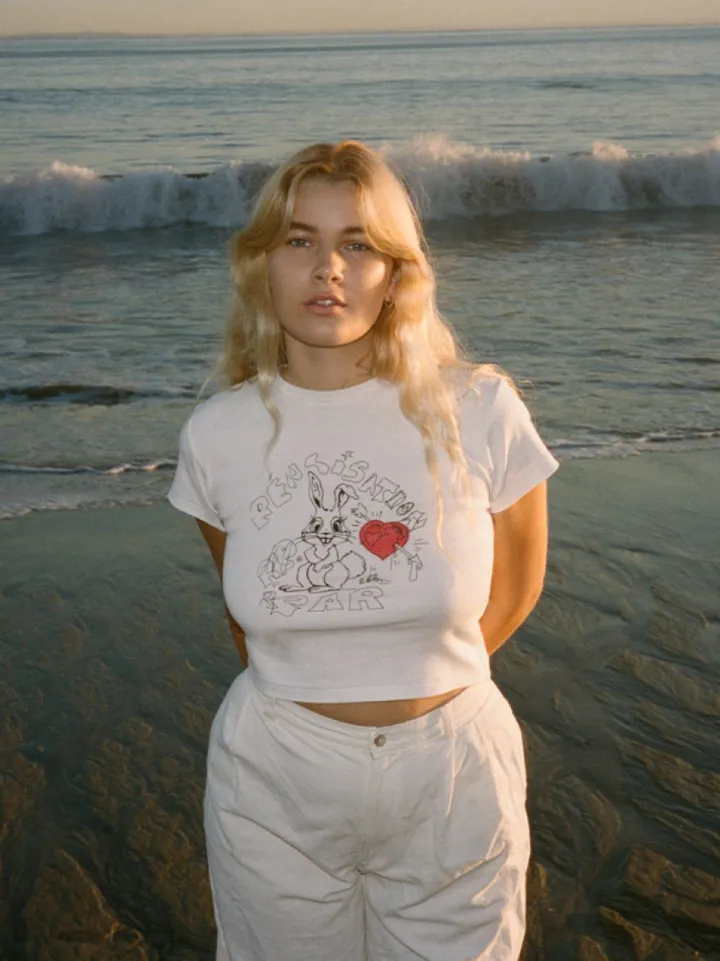 Online Bunny Tee - Red Heart Women Tees