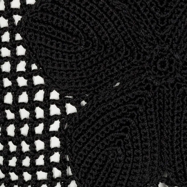 Store Crochet Flower Top - Black Women Tops
