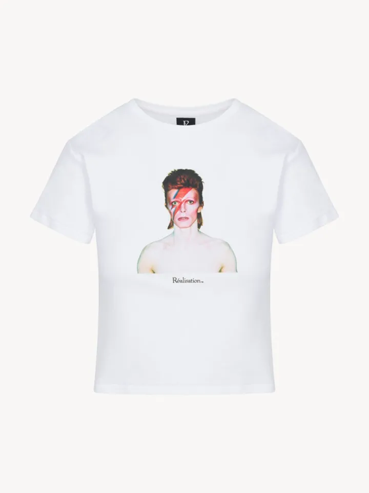 Fashion Aladdin Sane Baby Tee - White Women Tees