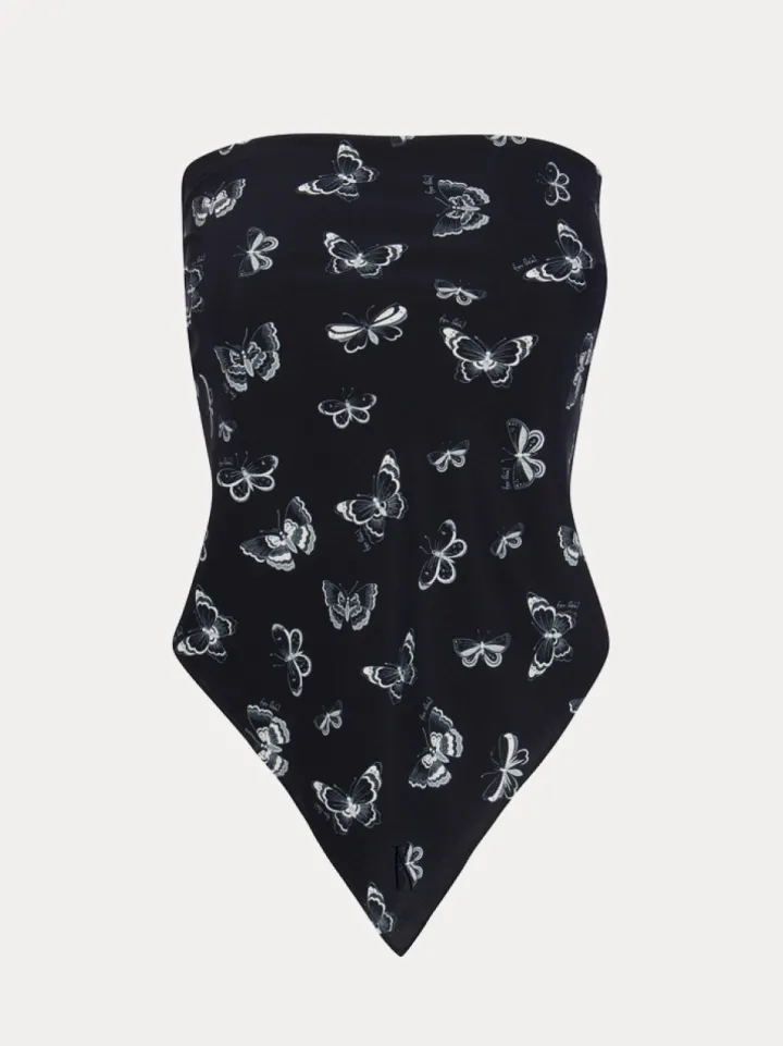 Outlet Handkerchief - Navy Butterfly Women Accessories