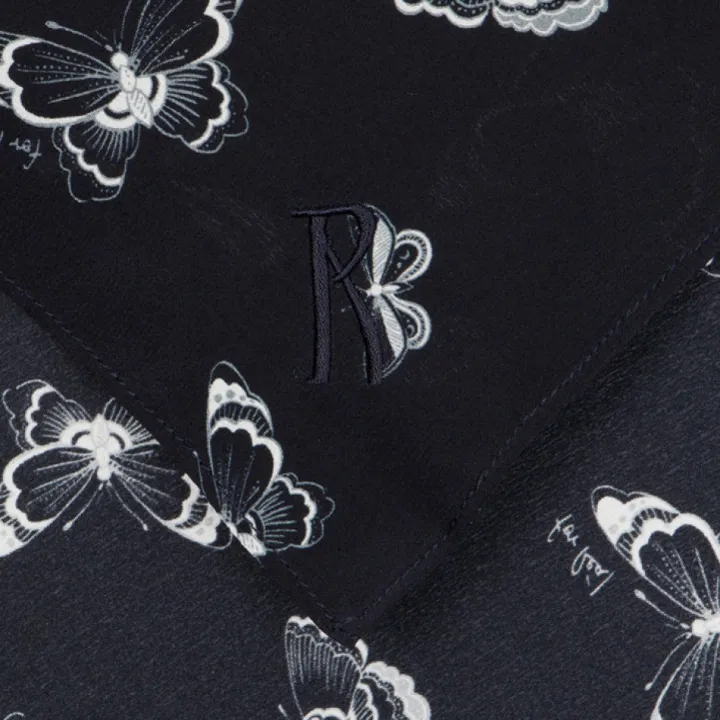 Outlet Handkerchief - Navy Butterfly Women Accessories