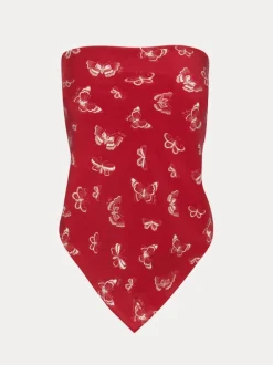 Clearance Handkerchief - Red Butterfly Women Accessories