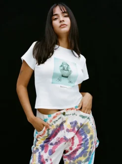 Clearance Hunky Dory Baby Tee - White Women Tees