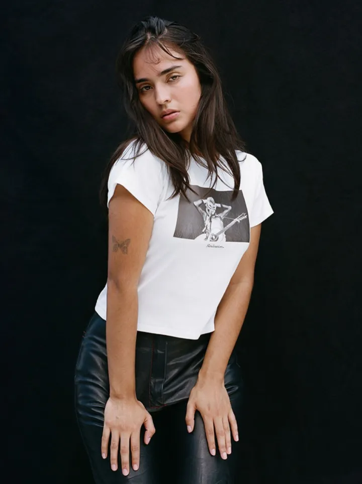 Fashion Owl Eyes Baby Tee - White Women Tees