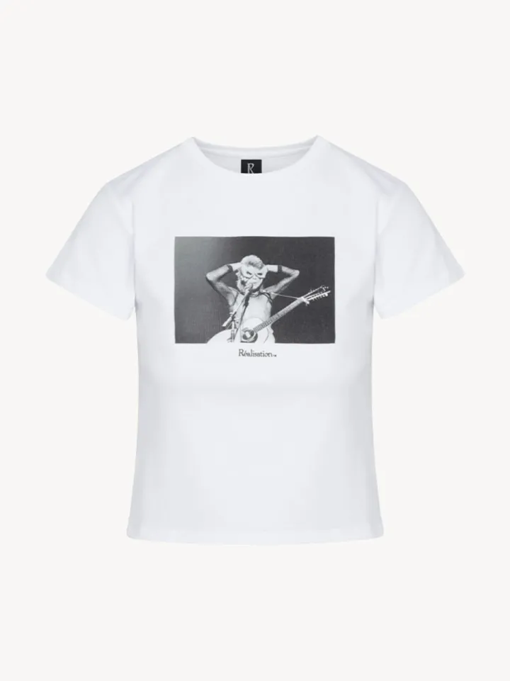 Fashion Owl Eyes Baby Tee - White Women Tees
