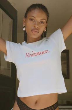 Best Realisation Logo Tee - White Women Tees