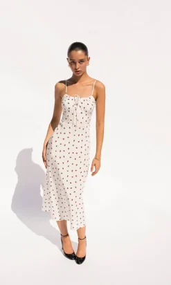 Shop The Alba - White Strawberry Women Dresses