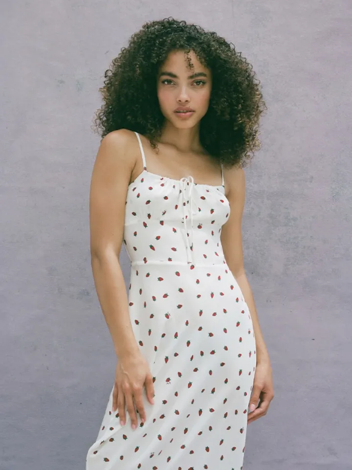 Shop The Alba - White Strawberry Women Dresses
