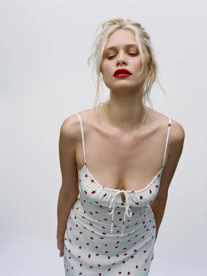 Shop The Alba - White Strawberry Women Dresses