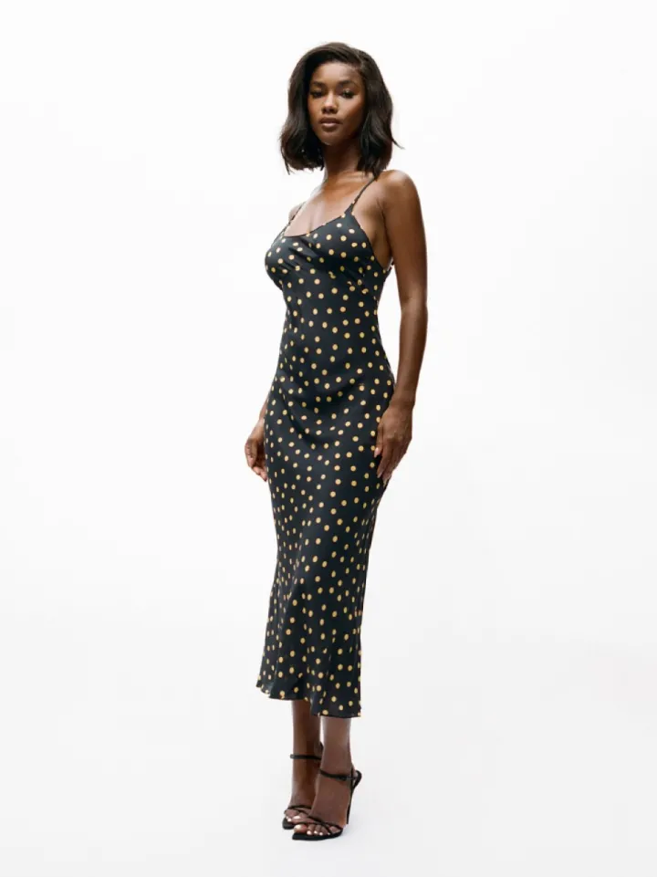 Hot The Iggy - Yellow Polka Dot Women Dresses