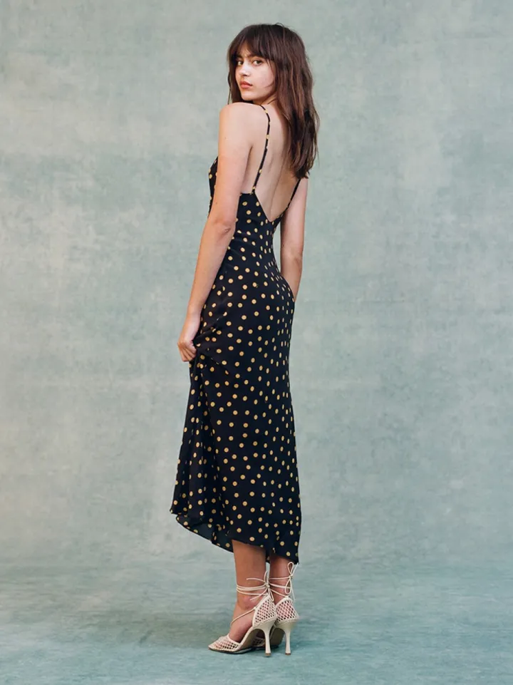 Hot The Iggy - Yellow Polka Dot Women Dresses