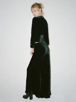 Fashion The Joni - Black Velvet Women Bottoms