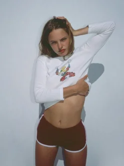 Cheap Yee Ha! Long Sleeve Tee - White Women Tees